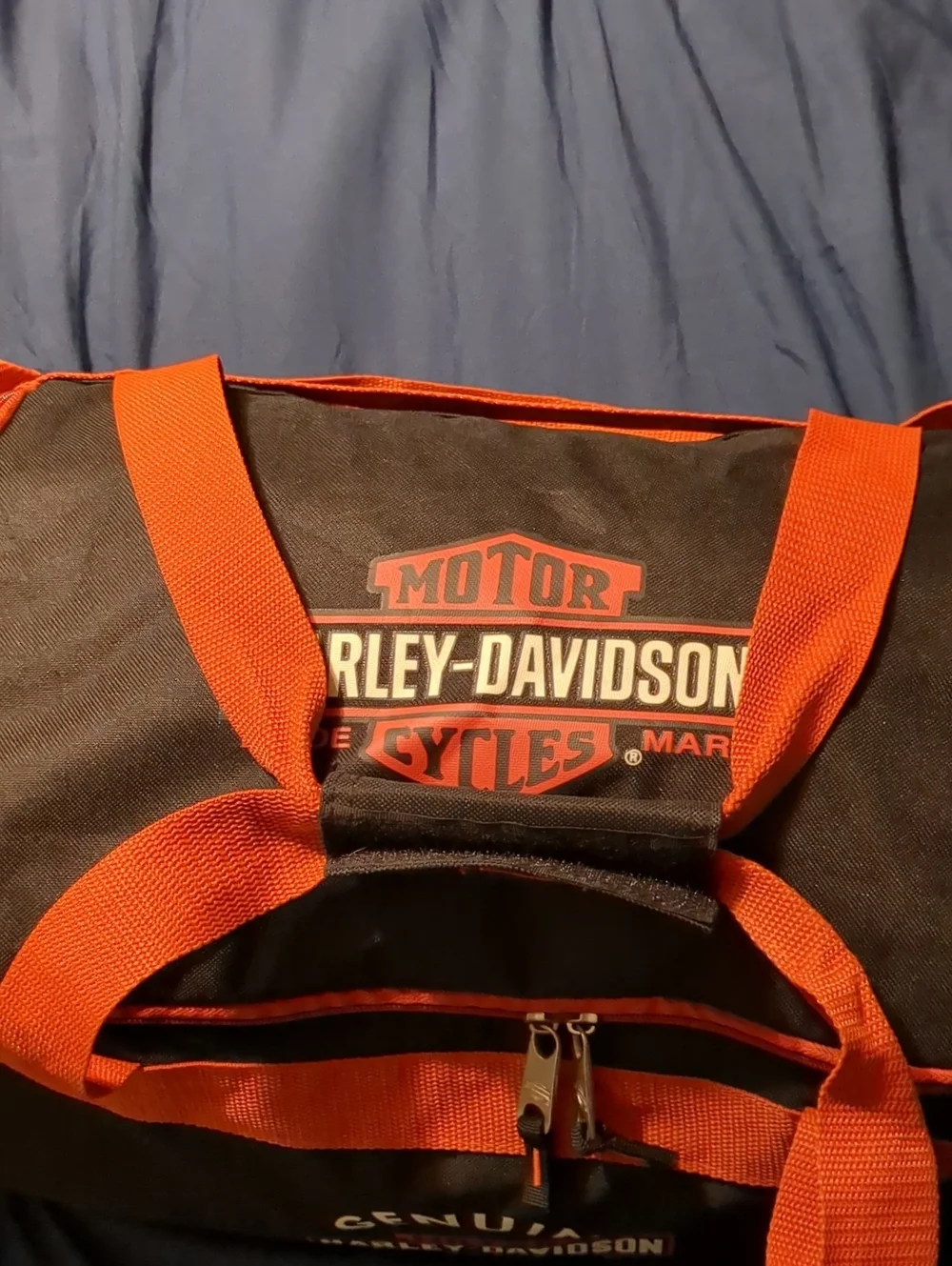 Harley-Davidson Black and Orange Travel Duffel